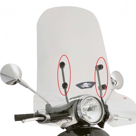 KIT FISSAGGIO KAPPA A5608A PER PARABREZZA TRASPARENTE VESPA PRIMAVERA 50-125 (2014) E SPRINT 50-125