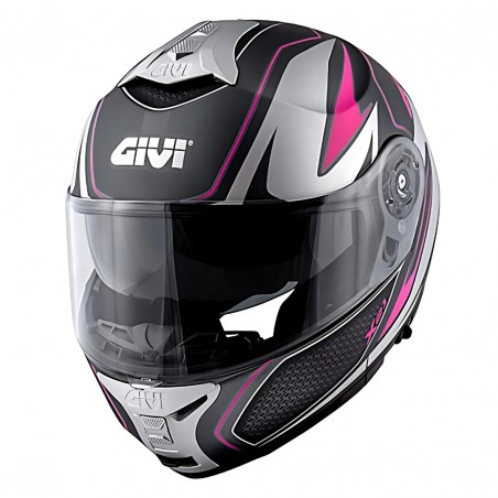 CASCO MODULARE GIVI X.21 CHALLENGER SHIVER LADY TITANIO/ARGENTO/FUCSIA TAGLIA M (58 CM)