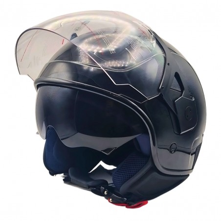 CASCO PIAGGIO DEMI-JET PJ NERO LUCIDO TAGLIA XS (54 CM)