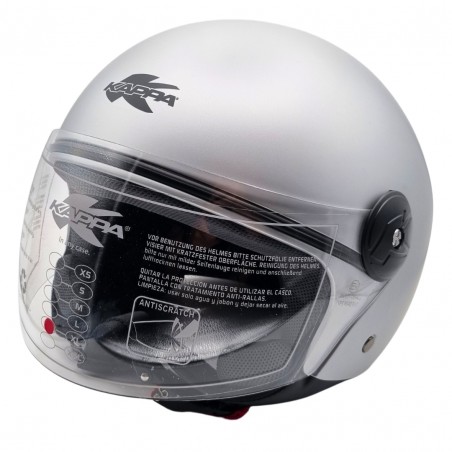 KAPPA MOTO CASCO DEMI-JET KV40 EVO ARGENTO TAGLIA XL (61 CM)