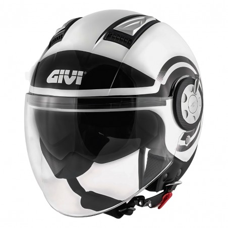 GIVI AIR 11.1 GRAF ROUND CASCO JET BIANCO/NERO TAGLIA XS (54 CM)