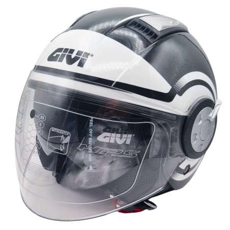 GIVI AIR JET 11.1 ROUND CASCO MOTO JET NERO/BIANCO TAGLIA XS (54 CM)