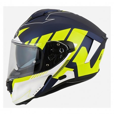 AIROH SPARK RISE CASCO INTEGRALE BLU/GIALLO OPACO TAGLIA S (55-56 CM)
