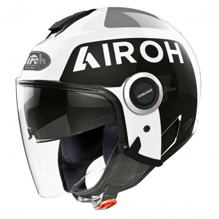 AIROH HELIOS UP DEMI-JET BIANCO/NERO LUCIDO TAGLIA XL (61-62 CM)