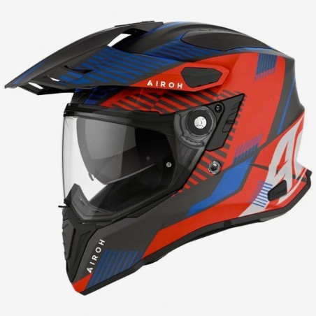 AIROH COMMANDER BOOST ROSSO/BLU OPACO CASCO INTEGRALE TAGLIA XXL (63 CM)