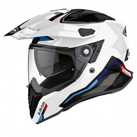 AIROH COMMANDER FACTOR CASCO MOTO INTEGRALE BIANCO LUCIDO TAGLIA XL (61 CM)