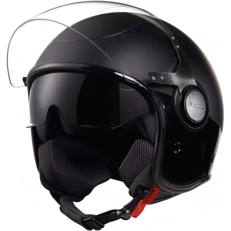VESPA CASCO DEMI-JET ORIGINALE PIAGGIO VJ DOUBLE BLACK TAGLIA S (56 CM)
