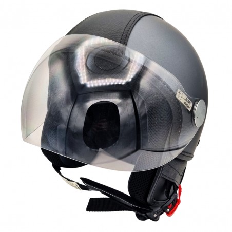 PIAGGIO CASCO COPTER DEMI-JET GRIGIO TITANIO TAGLIA XS (53/54 CM) – ABS, VISIERA ANTIGRAFFIO