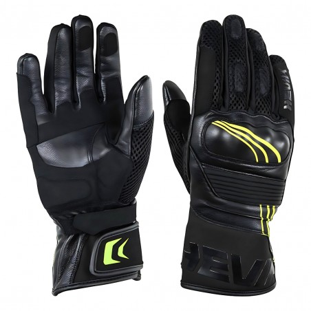 GUANTI ESTIVI HEVIK HELIOS-R NERO/GIALLO TAGLIA M – GUANTI MOTO LEGGERI E TRASPIRANTI