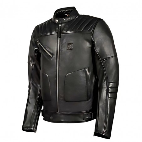GIACCA MOTO IN PELLE UOMO HEVIK GARAGE EVO HJL301EMBXL CERTIFICATA AA, STILE CAFÉ RACER, TAGLIA XL