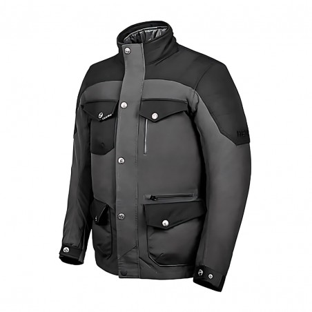 GIACCA MOTO TECNICA UOMO HEVIK PORTLAND EVO NERO GRIGIO TAGLIA L