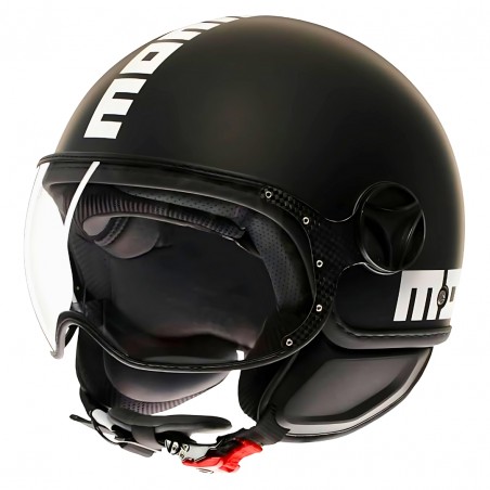 CASCO JET MOMO DESIGN FGTR CLASSIC OPACO NERO/BIANCO OMOLOGATO ECE 22.06 TAGLIA L (59-60CM)