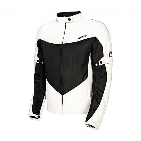 GIACCA MOTO ESTIVA IN TESSUTO HEVIK MERAK BIANCO NERO UOMO TAGLIA L