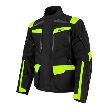 GIACCA TOURING 3 STRATI HEVIK CENTAURUS UOMO, NERO/GIALLO TAGLIA L - IMPERMEABILE, CERTIFICATO CE