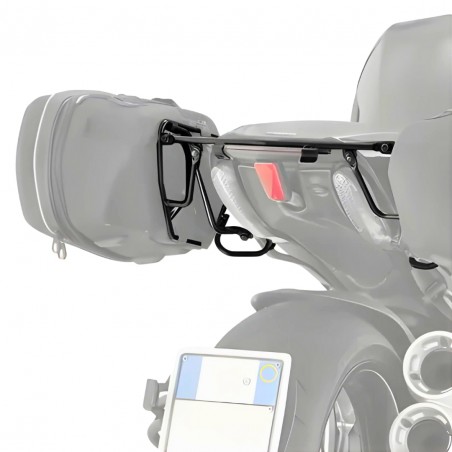 PORTA BORSE LATERALI KAPPA MOTO TE7405K PER DUCATI DIAVEL 1200 (2011-2014) – KIT TELAIETTI SPECIFICI