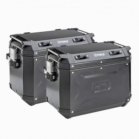 VALIGIE LATERALI IN ALLUMINIO NERO KAPPA MOTO K'FORCE COPPIA DA 48 LITRI SISTEMA MONOKEY® CAM-SIDE
