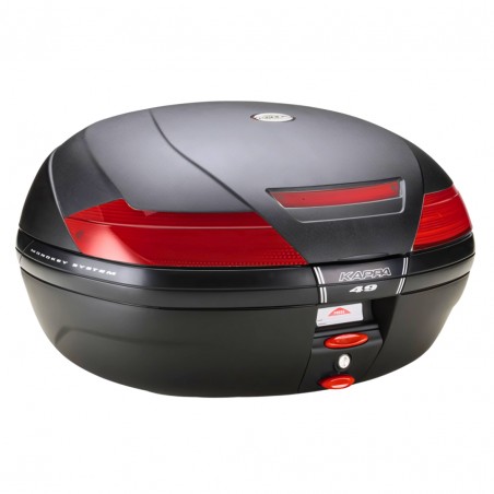 BAULETTO KAPPA MOTO K49N MONOKEY® 47 LITRI NERO GOFFRATO CON CATADIOTTRI ROSSI