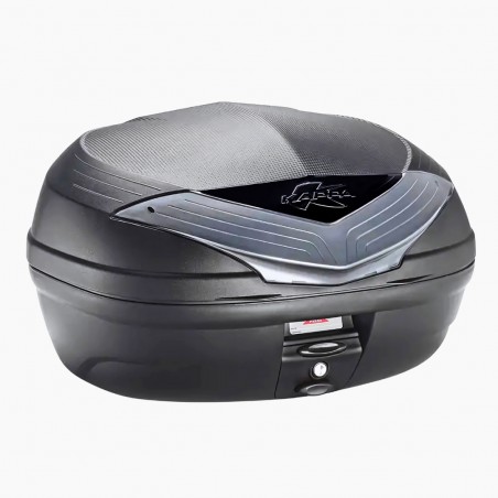 BAULETTO POSTERIORE KAPPA MOTO MONOLOCK 46 LITRI NERO VERNICIATO ARGENTO CON CATADIOTTRO TRASPARENTE